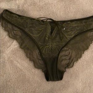 Lace up Lacey panties in army green